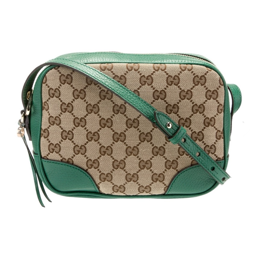 GUCCI GG Supreme Bree Camera Crossbody Bag Rare Emerald Green